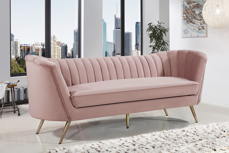 Wayfair pink online velvet couch